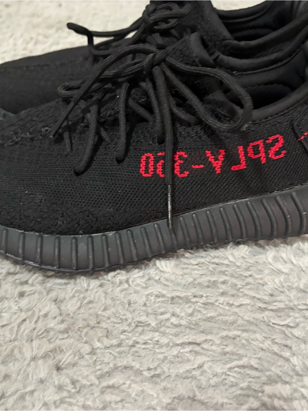 Adidas Yeezy Boost 350 V2 Black with Red Text